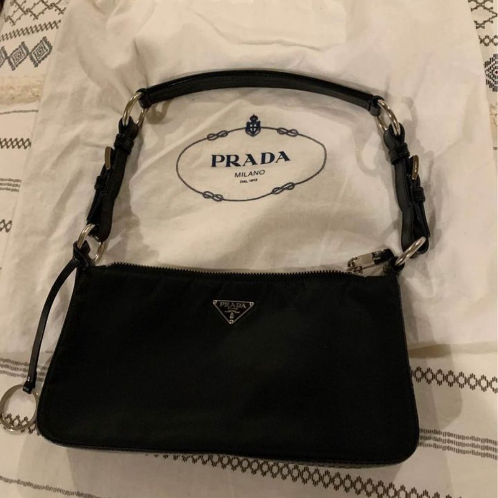 Prada Mini Baguette Tessuto